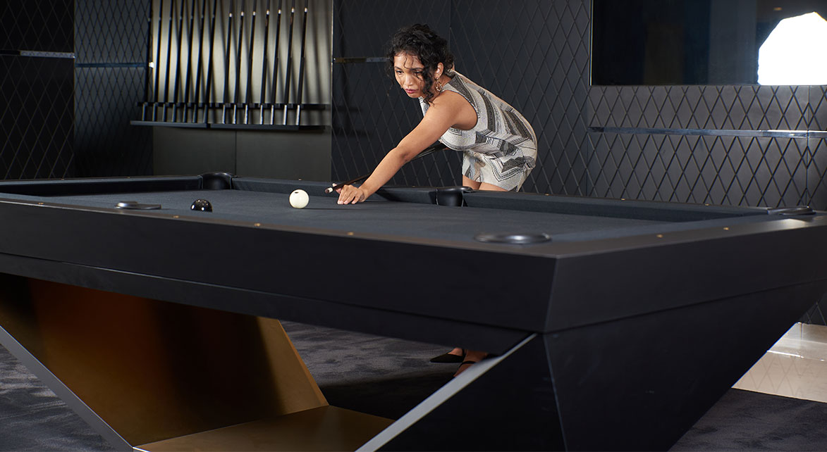 Exclusive Carbon Fibre Style Pool Table Stealth matt black edition 